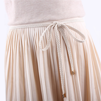 Djevojke Vintage smeđi tanki pojasevi za žene Haljina Pletena pletena pletena traka Remen oko struka Uže s čvorovima Luksuzna moda za žene