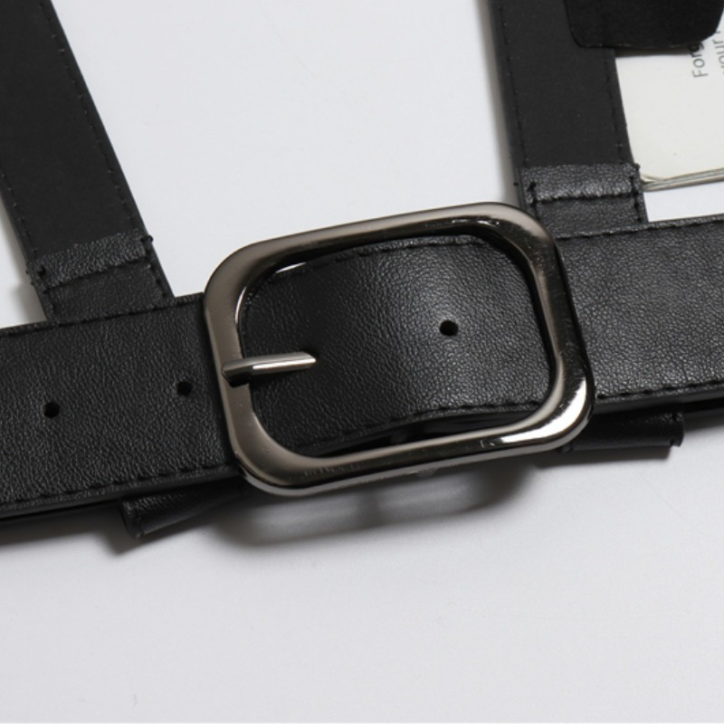 Seksualus moteriškas odinis diržas, moteriškas plonas kūno sudėjimo narvas Punk diržai juosmens petnešėlės, madingi diržo priedai