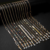 Novi lančići za naočale za žene Kristalni lančići za sunčane naočale za čitanje Držač za naočale Zlatno srebrne boje Traka za naočale