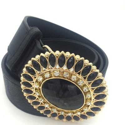 Rihschpiece bőr övek női luxus női övcsat Vintage Gold Fashion deréköv RZF748