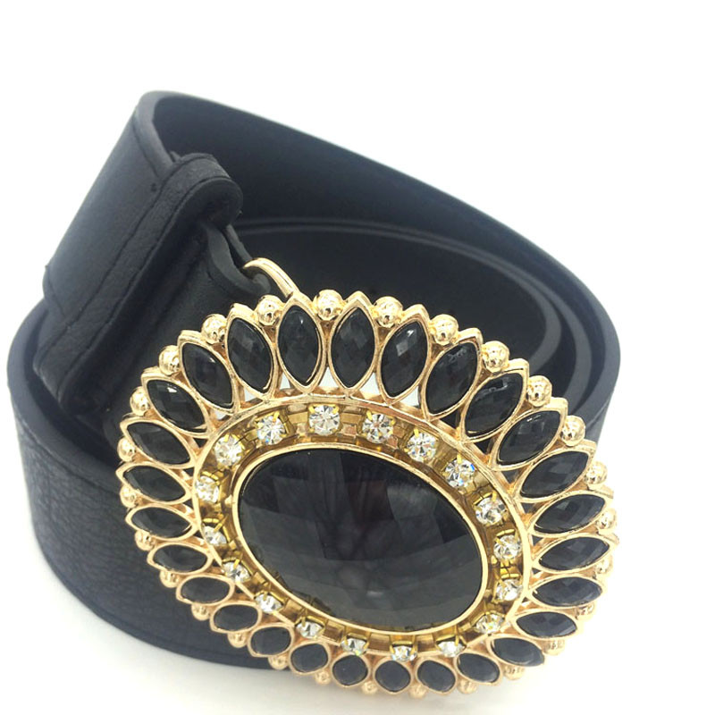 Rihschpiece bőr övek női luxus női övcsat Vintage Gold Fashion deréköv RZF748