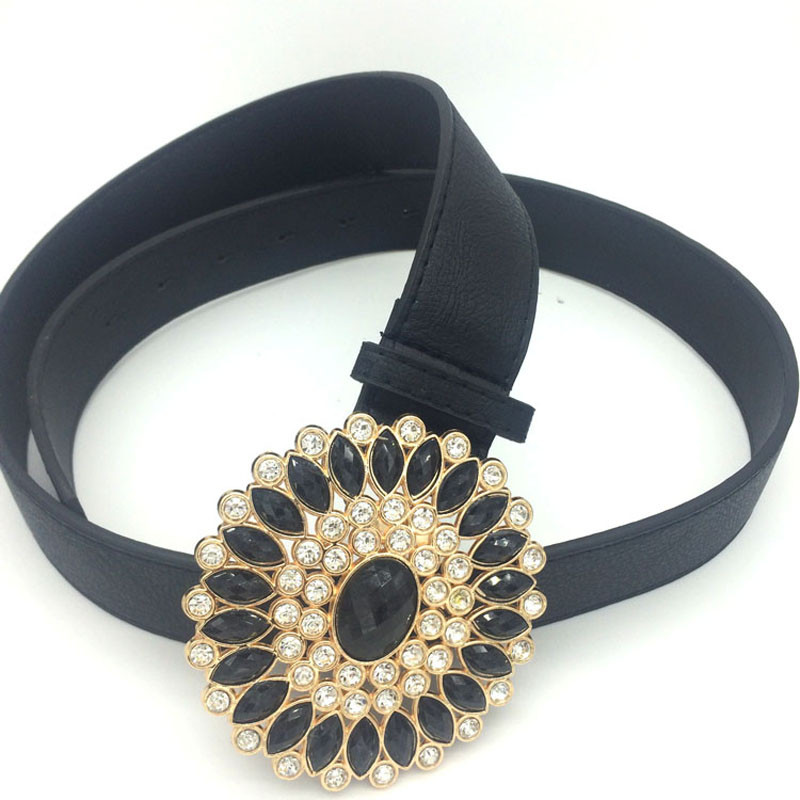 Rihschpiece bőr övek női luxus női övcsat Vintage Gold Fashion deréköv RZF748