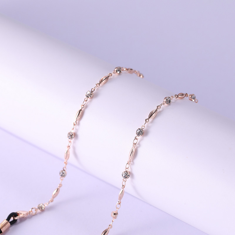 SKYRIM fehér kristály gyöngyös napszemüveg lánc női arany színű pánt nyaklánc csúszásgátló szemüveg zsinór kötél szemüveghez