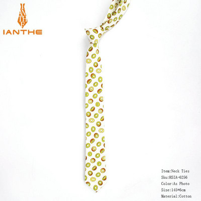 2019 vadonatúj, melegen eladó férfi divatos banán körte nyakkendők férfinak alkalmi vékony, fára nyomtatott felnőtt férfi nyakkendő Corabtas
