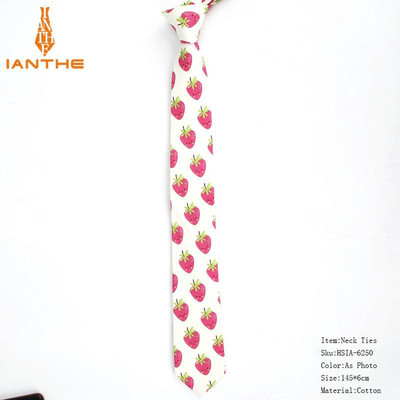 2019 vadonatúj, melegen eladó férfi divatos banán körte nyakkendők férfinak alkalmi vékony, fára nyomtatott felnőtt férfi nyakkendő Corabtas