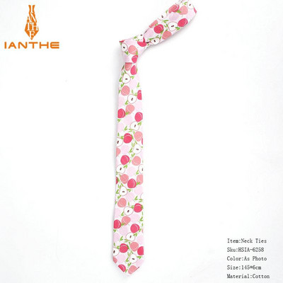 2019 vadonatúj, melegen eladó férfi divatos banán körte nyakkendők férfinak alkalmi vékony, fára nyomtatott felnőtt férfi nyakkendő Corabtas