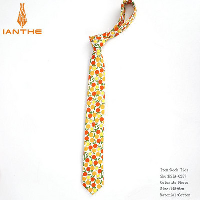 2019 vadonatúj, melegen eladó férfi divatos banán körte nyakkendők férfinak alkalmi vékony, fára nyomtatott felnőtt férfi nyakkendő Corabtas