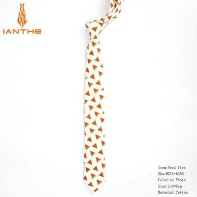 2019 vadonatúj, melegen eladó férfi divatos banán körte nyakkendők férfinak alkalmi vékony, fára nyomtatott felnőtt férfi nyakkendő Corabtas