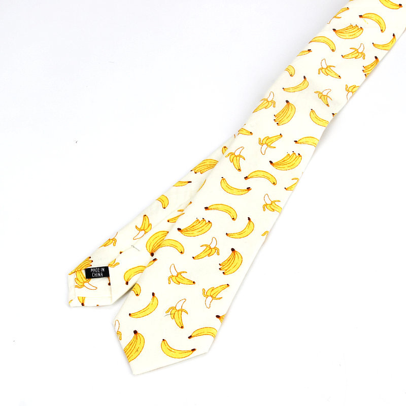 2019 vadonatúj, melegen eladó férfi divatos banán körte nyakkendők férfinak alkalmi vékony, fára nyomtatott felnőtt férfi nyakkendő Corabtas