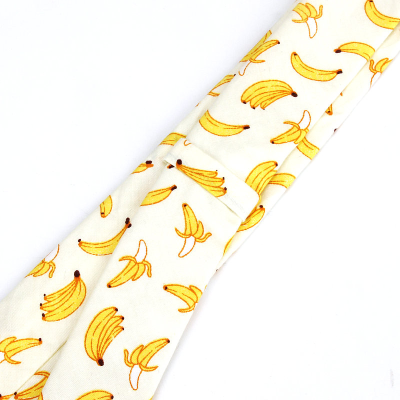 2019 vadonatúj, melegen eladó férfi divatos banán körte nyakkendők férfinak alkalmi vékony, fára nyomtatott felnőtt férfi nyakkendő Corabtas