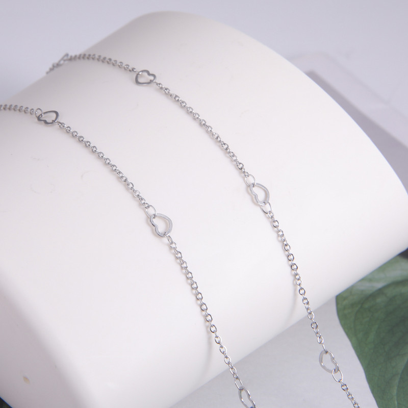 Lanț de inimă goală din oțel inoxidabil Skyrim pentru ochelari de vedere femei, ochelari de soare, cureaua pentru gât, lanțuri de frânghie, lanțuri de mască, șnur, suport pentru șnur pentru ochelari