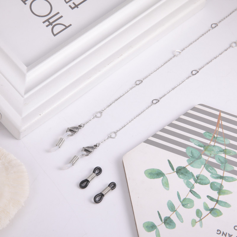 Lanț de inimă goală din oțel inoxidabil Skyrim pentru ochelari de vedere femei, ochelari de soare, cureaua pentru gât, lanțuri de frânghie, lanțuri de mască, șnur, suport pentru șnur pentru ochelari