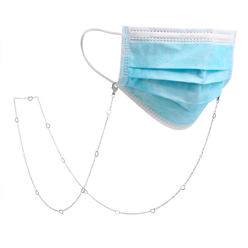 Lanț de inimă goală din oțel inoxidabil Skyrim pentru ochelari de vedere femei, ochelari de soare, cureaua pentru gât, lanțuri de frânghie, lanțuri de mască, șnur, suport pentru șnur pentru ochelari