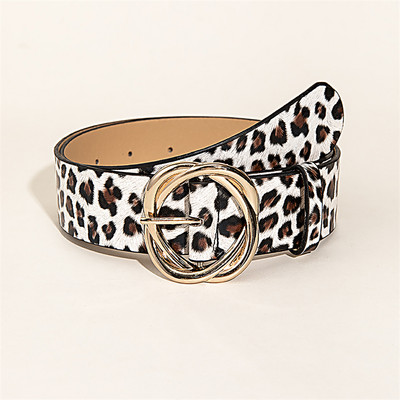 Curele Y2K cu imprimeu leopard pentru femei, la modă de lux, din piele PU, cu cataramă, centură de talie, ocazională, pentru femei, pantaloni de blugi
