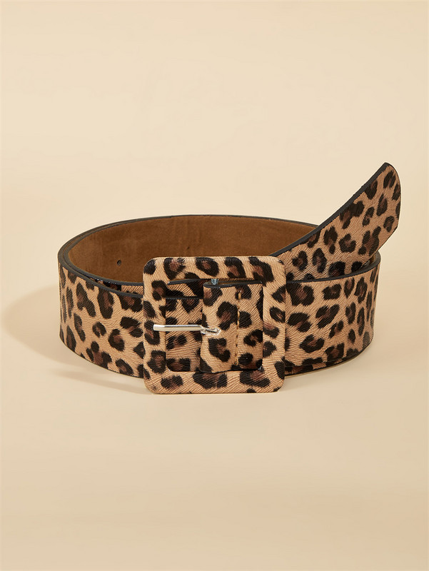 Curele Y2K cu imprimeu leopard pentru femei, la modă de lux, din piele PU, cu cataramă, centură de talie, ocazională, pentru femei, pantaloni de blugi