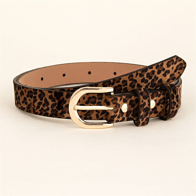 Curele Y2K cu imprimeu leopard pentru femei, la modă de lux, din piele PU, cu cataramă, centură de talie, ocazională, pentru femei, pantaloni de blugi