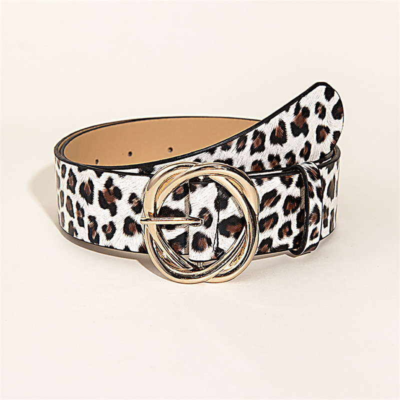 Curele Y2K cu imprimeu leopard pentru femei, la modă de lux, din piele PU, cu cataramă, centură de talie, ocazională, pentru femei, pantaloni de blugi