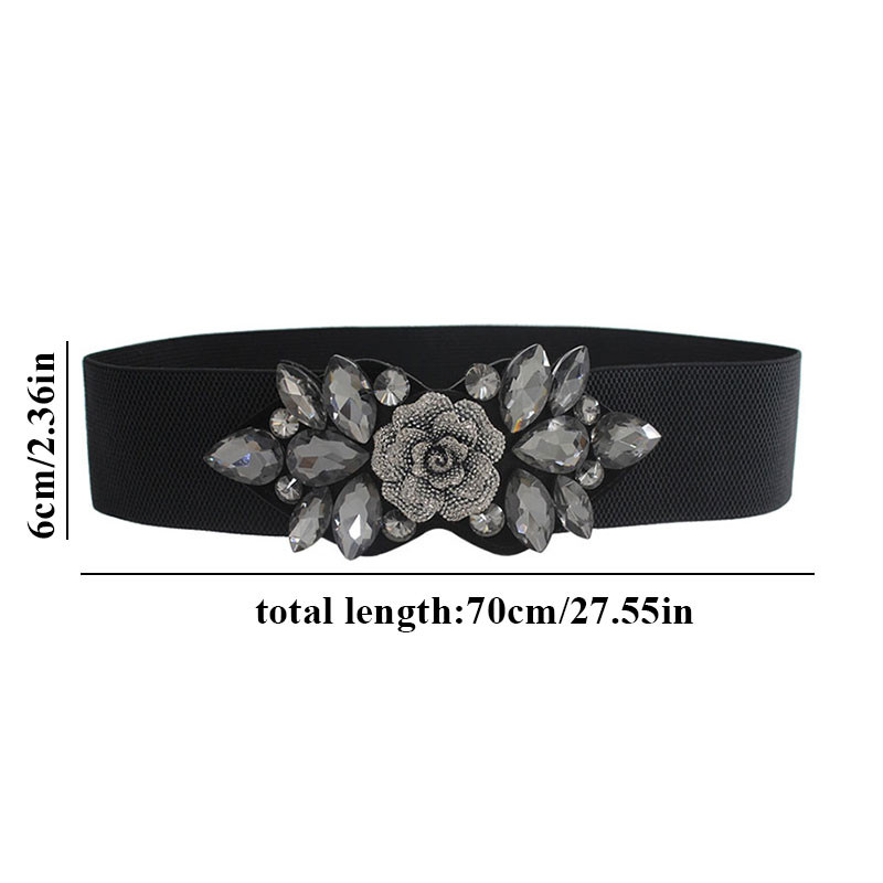 Luksuslik kivist kleidirihmad Naiste värvilised kristallist elastne vöökoht Moodne naiste korsett Sügistalvise kleidi aksessuaarid