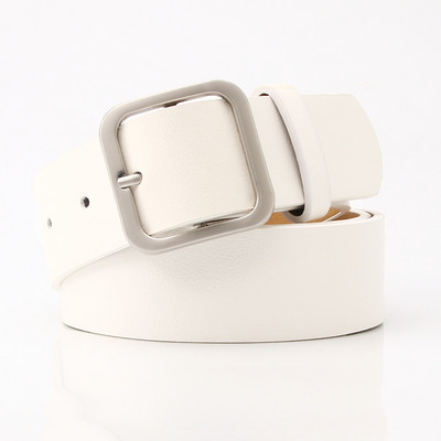 Új, széles bőr derékpántos öv Kiváló minőségű női négyszögletes fém csatos övek női övek farmerhez