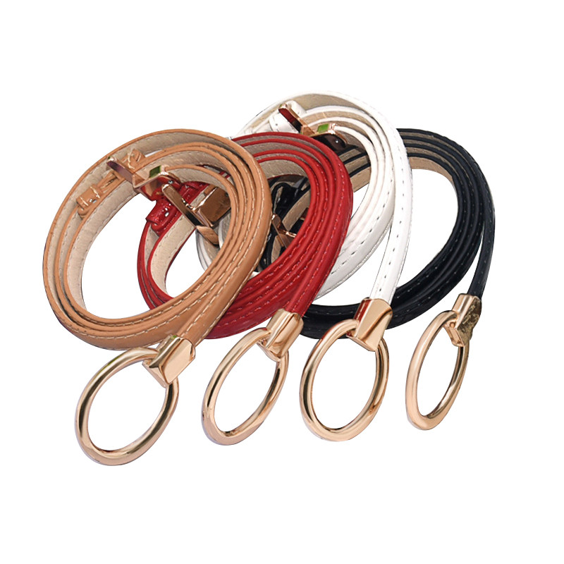 Kuldse pandlaga õhukesed vööd naistele kleit vöökohaga reguleeritav PU-nahast naiste vöö centure femme