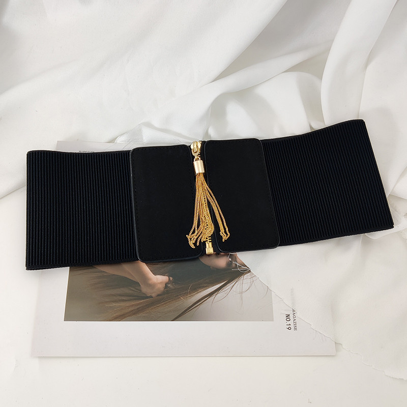 Elastični crni remen za korzet velike veličine, široki rastezljivi pojas s pletenicama Ženski dizajnerski pojasevi oko struka za žene Visokokvalitetni pojas za haljine