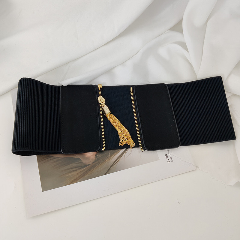 Elastični crni remen za korzet velike veličine, široki rastezljivi pojas s pletenicama Ženski dizajnerski pojasevi oko struka za žene Visokokvalitetni pojas za haljine