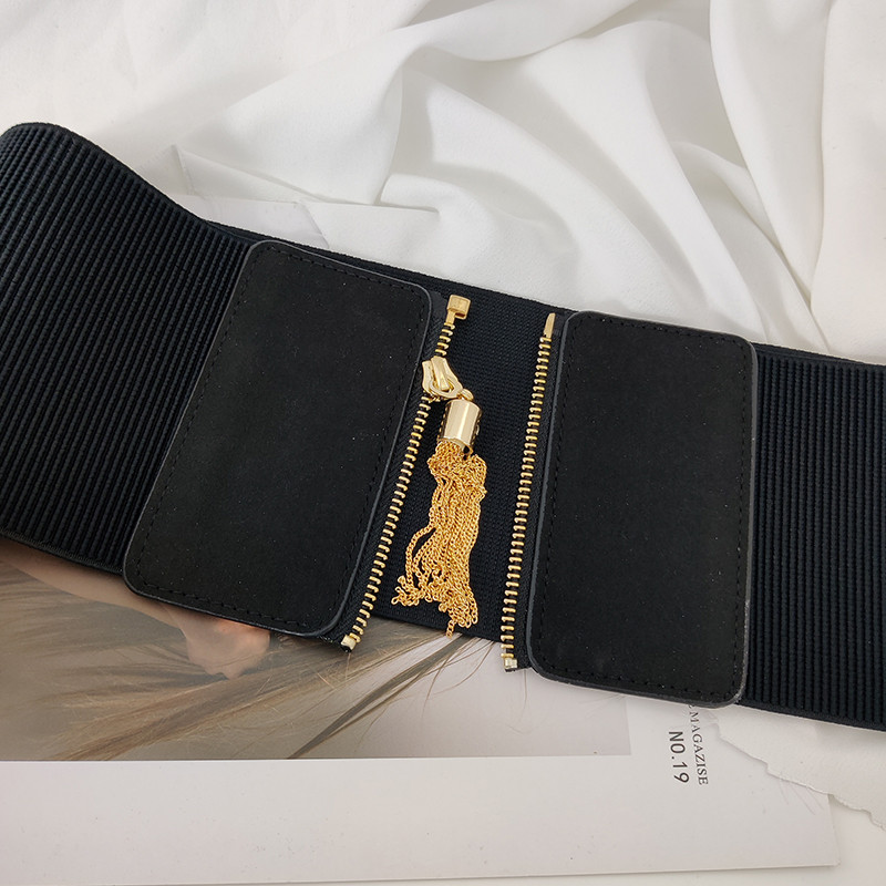 Elastični crni remen za korzet velike veličine, široki rastezljivi pojas s pletenicama Ženski dizajnerski pojasevi oko struka za žene Visokokvalitetni pojas za haljine