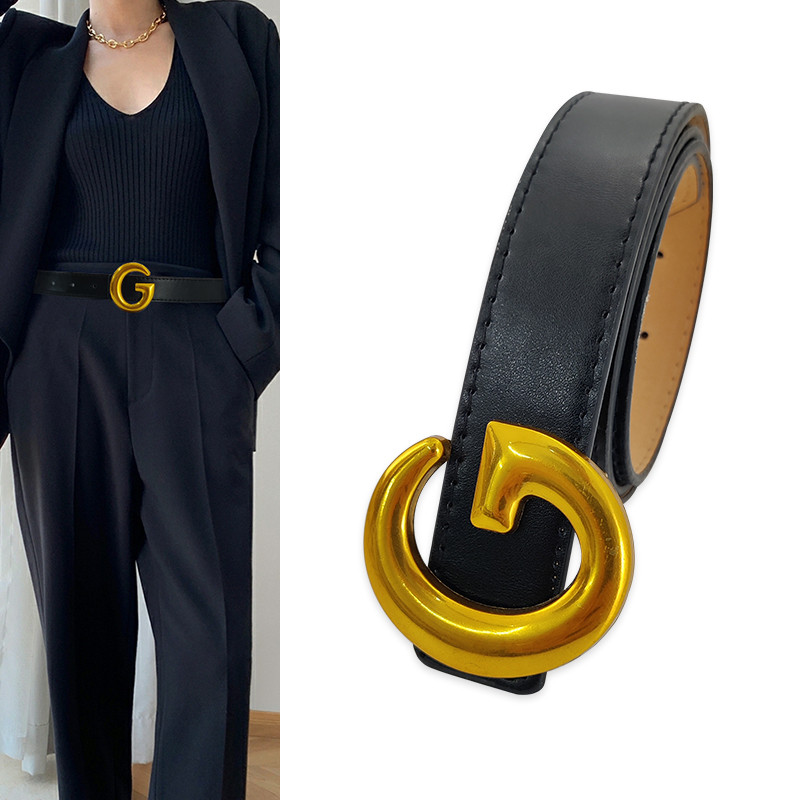 Designer övek Női Minőségi Luxus Pu Bőr Női Derék Farmer Öv Fehér Derékszíj Női nadrág Szíj G Csat