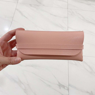 Uus pehme Pu-nahast prillid päikeseprillide ümbris Mugav kaasaskantav ühevärviline prillikoti kott