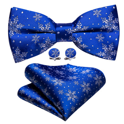 Božićna leptir-kravata Nova muška leptir-mašna Svilene žakard mašne Pocket Square Dugmad za manžete Komplet muških leptir zabava Vjenčanje Barry.Wang