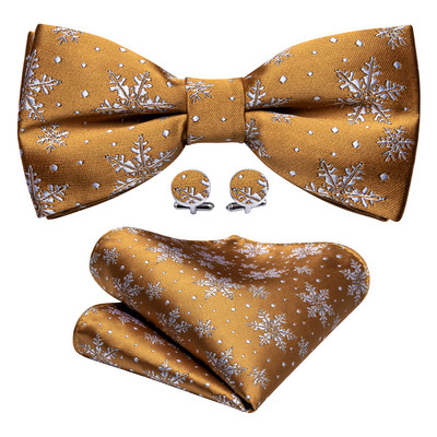 Božićna leptir-kravata Nova muška leptir-mašna Svilene žakard mašne Pocket Square Dugmad za manžete Komplet muških leptir zabava Vjenčanje Barry.Wang