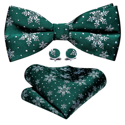 Božićna leptir-kravata Nova muška leptir-mašna Svilene žakard mašne Pocket Square Dugmad za manžete Komplet muških leptir zabava Vjenčanje Barry.Wang