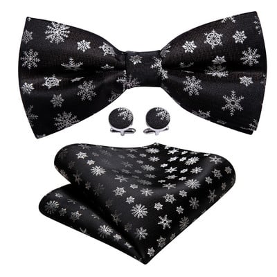Božićna leptir-kravata Nova muška leptir-mašna Svilene žakard mašne Pocket Square Dugmad za manžete Komplet muških leptir zabava Vjenčanje Barry.Wang