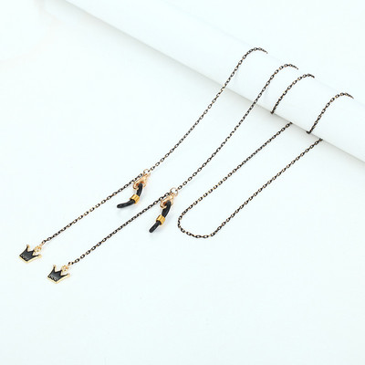 Nova moda Mjesečev privjesak Crni lanac za naočale za žene Cool Girls Sunčane naočale Ladyard Kabel za naočale Maska Traka za vrat Nakit Poklon