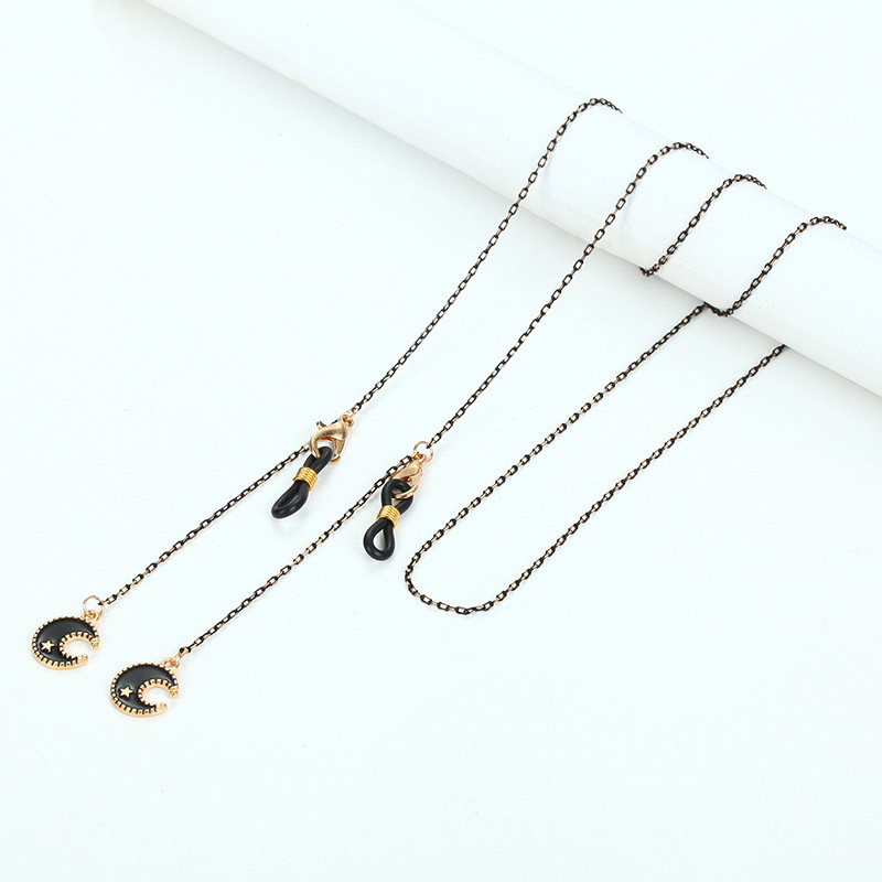 Nova moda Mjesečev privjesak Crni lanac za naočale za žene Cool Girls Sunčane naočale Ladyard Kabel za naočale Maska Traka za vrat Nakit Poklon