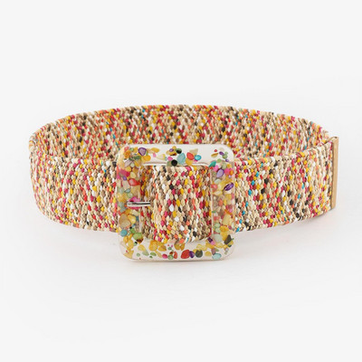 Női Desigenr szalma díszítő széles deréköv divat Boho rugalmas derékpánt ruha ruházat kiegészítők női övek