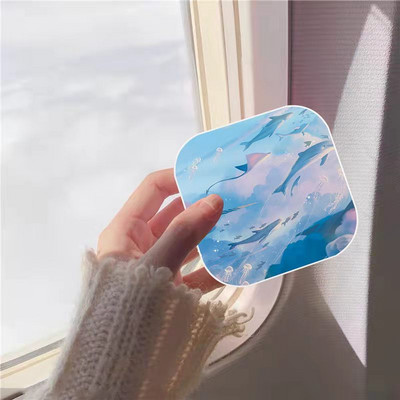 Vruća slatka Blue whale Mount Fuji Contact Len torbica Putna naočala Kutija za leće za uniseks Držač kompleta za njegu očiju Posuda za podršku Poklon