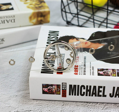 Ženski prozirni remen s punim ušicama Ženski dizajnerski punk zakovice s kopčom na struku od smole Plastične PVC traperice za hlače Prozirni pojasevi