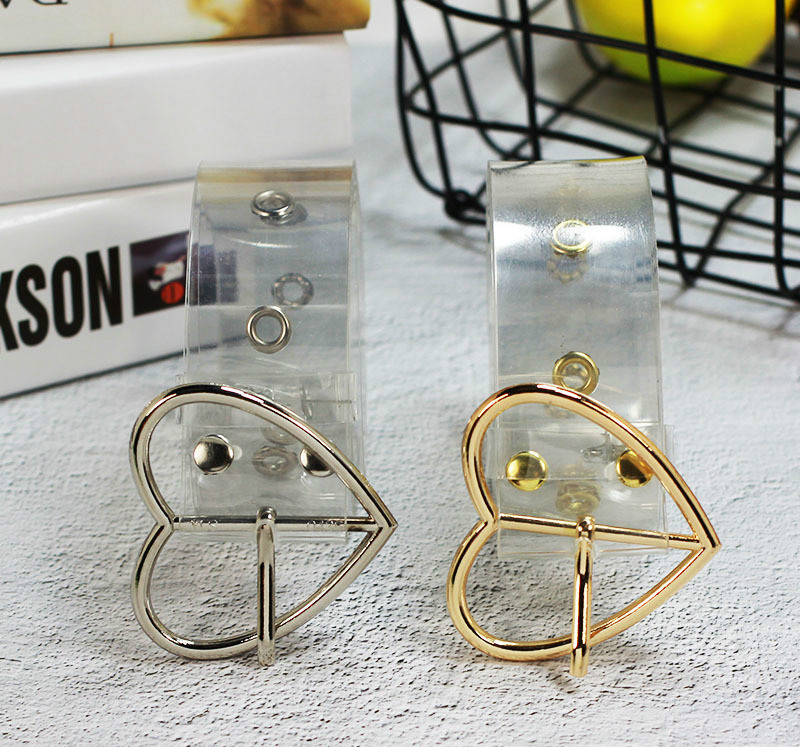 Ženski prozirni remen s punim ušicama Ženski dizajnerski punk zakovice s kopčom na struku od smole Plastične PVC traperice za hlače Prozirni pojasevi