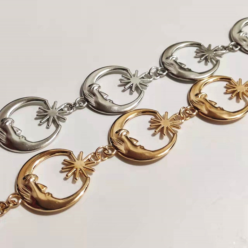 Új női harajuku gótikus punk övek divatos vintage magas derekú hold fém láncos derék övek női ezüst függő övekhez