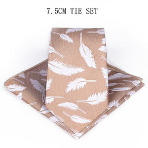 Divatos 7,5 cm-es pamut virágos férfi nyakkendő zseb négyzet alakú és nyomott nyakkendő szett férfiaknak esküvői kiegészítők zsebkendő nyakkendő férfi ajándék