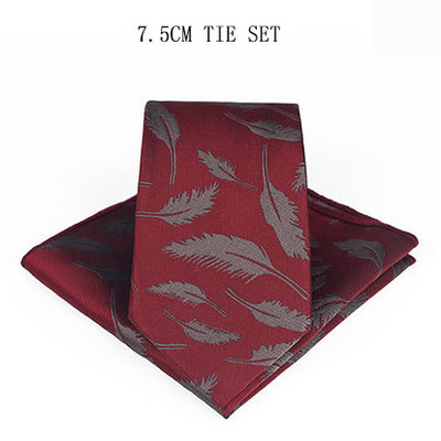 Divatos 7,5 cm-es pamut virágos férfi nyakkendő zseb négyzet alakú és nyomott nyakkendő szett férfiaknak esküvői kiegészítők zsebkendő nyakkendő férfi ajándék