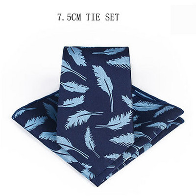 Divatos 7,5 cm-es pamut virágos férfi nyakkendő zseb négyzet alakú és nyomott nyakkendő szett férfiaknak esküvői kiegészítők zsebkendő nyakkendő férfi ajándék