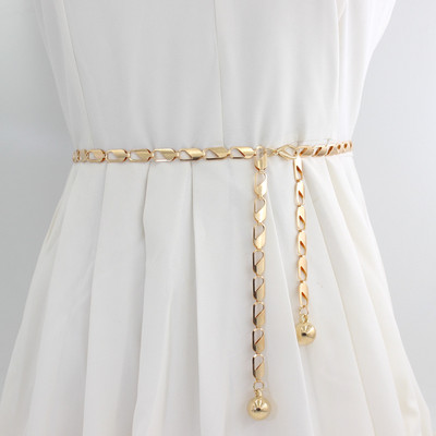Χρυσή ασημί μεταλλική αλυσίδα Γυναικεία ζώνη φόρεμα με αλυσίδα τζιν Τζιν Cool girls Lady waistband Γυναικεία ζώνη μέσης αλυσίδας για φόρεμα