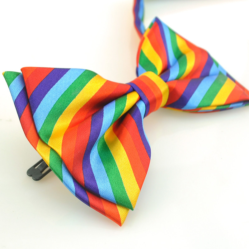 Férfi csokornyakkendők formális ruha ajándék nyakkendők férfiaknak esküvői ingek szmoking Cravat pillangó csomó szivárványcsíkos parti felső