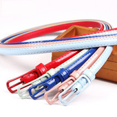 Lakkbőr vékony övtű csat derékpánt ruha szoknyák ruhák öv női ruha övek egyszínű bőr cukorka színű övek