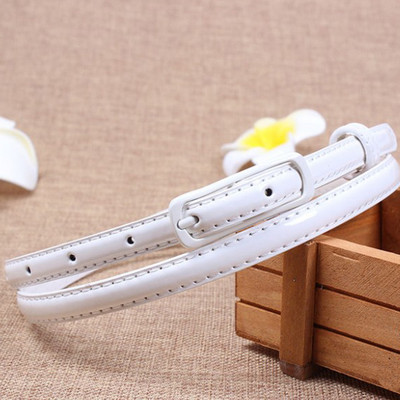 Lakkbőr vékony övtű csat derékpánt ruha szoknyák ruhák öv női ruha övek egyszínű bőr cukorka színű övek