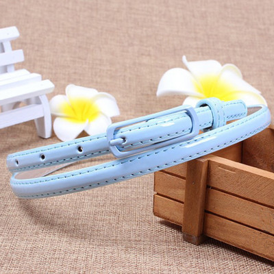 Lakkbőr vékony övtű csat derékpánt ruha szoknyák ruhák öv női ruha övek egyszínű bőr cukorka színű övek