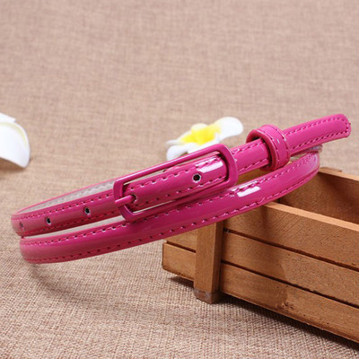 Lakkbőr vékony övtű csat derékpánt ruha szoknyák ruhák öv női ruha övek egyszínű bőr cukorka színű övek