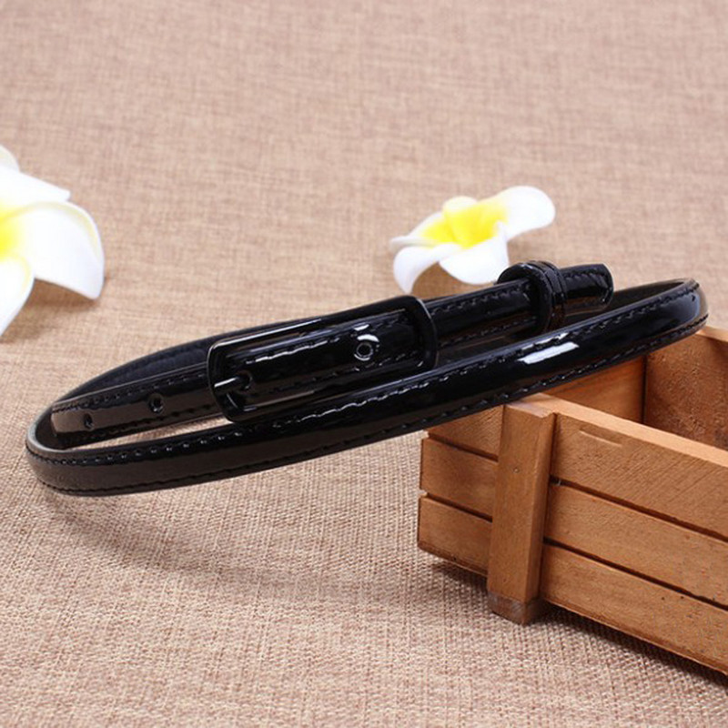 Lakkbőr vékony övtű csat derékpánt ruha szoknyák ruhák öv női ruha övek egyszínű bőr cukorka színű övek